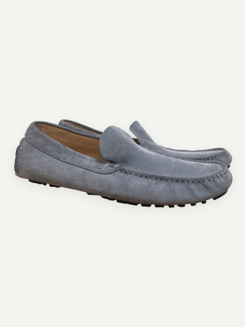 Grey Suede Loafers