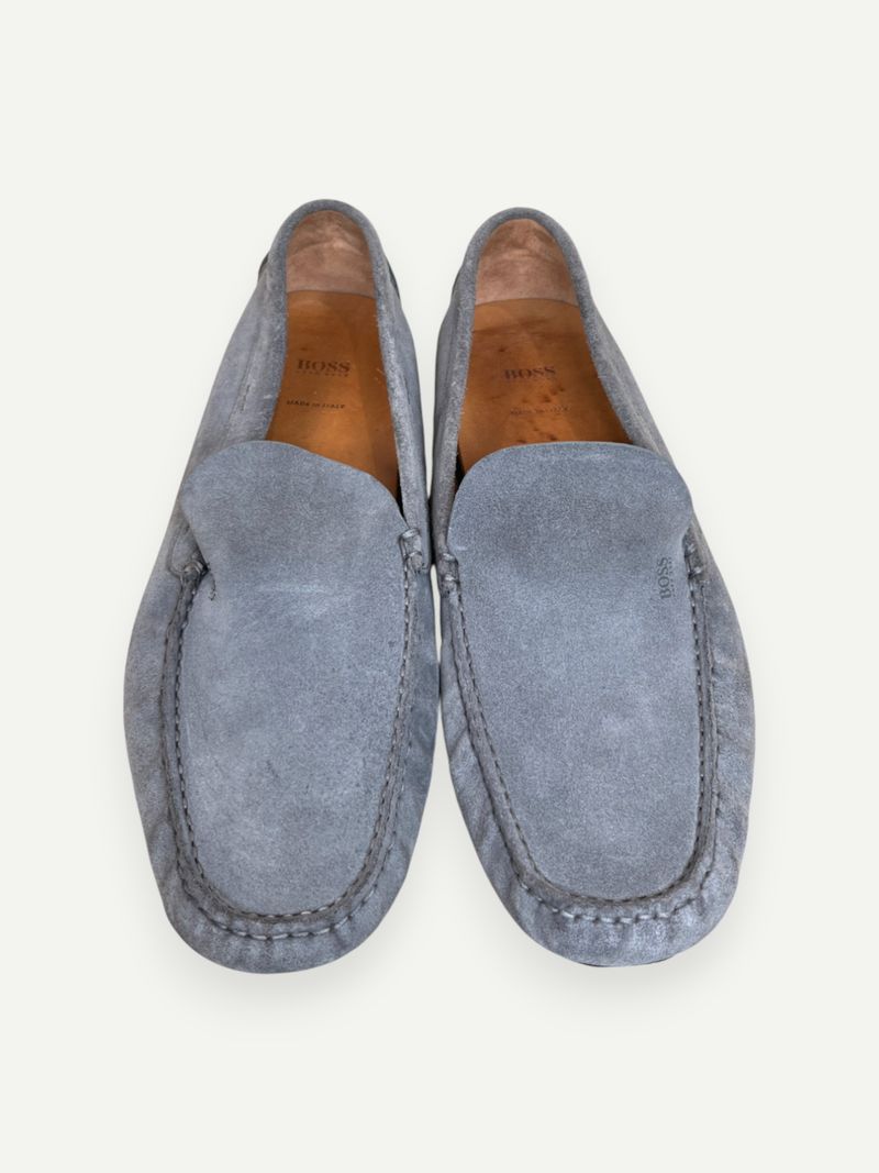 Grey Suede Loafers