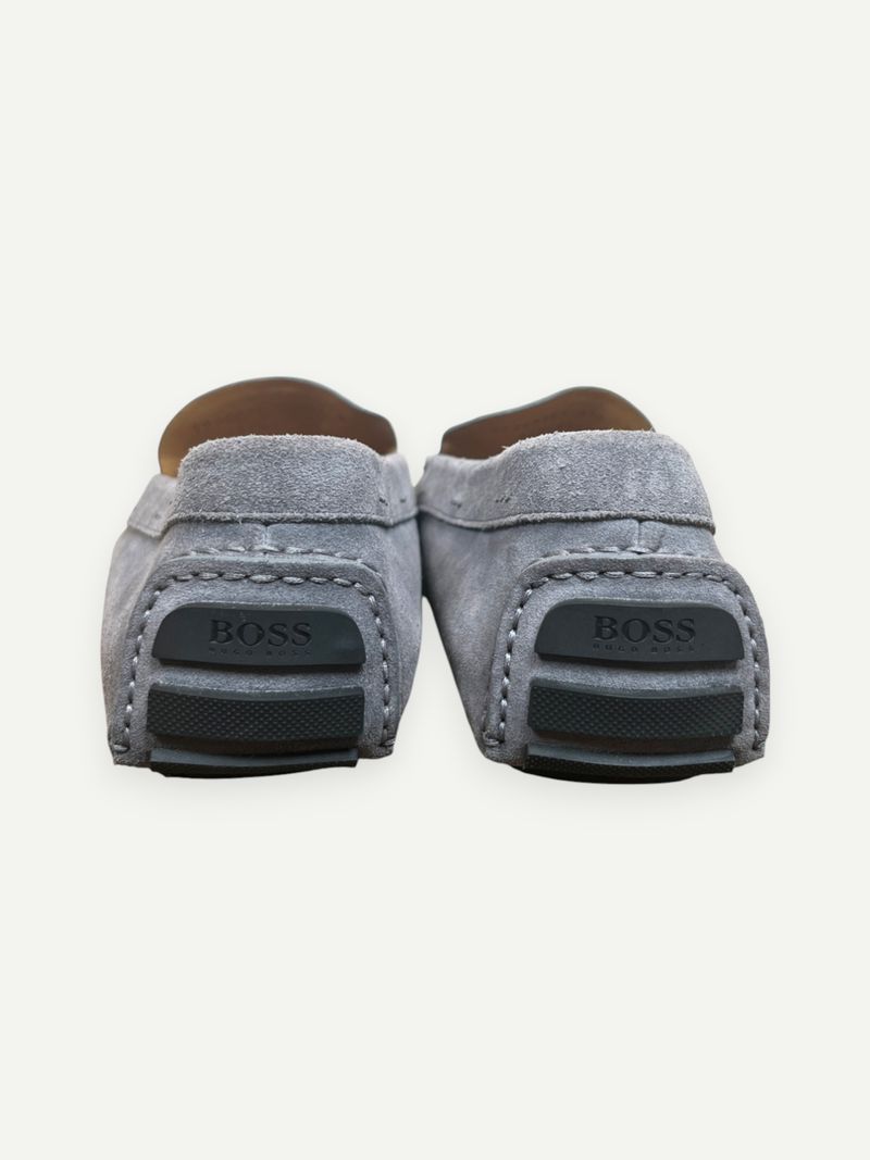 Grey Suede Loafers