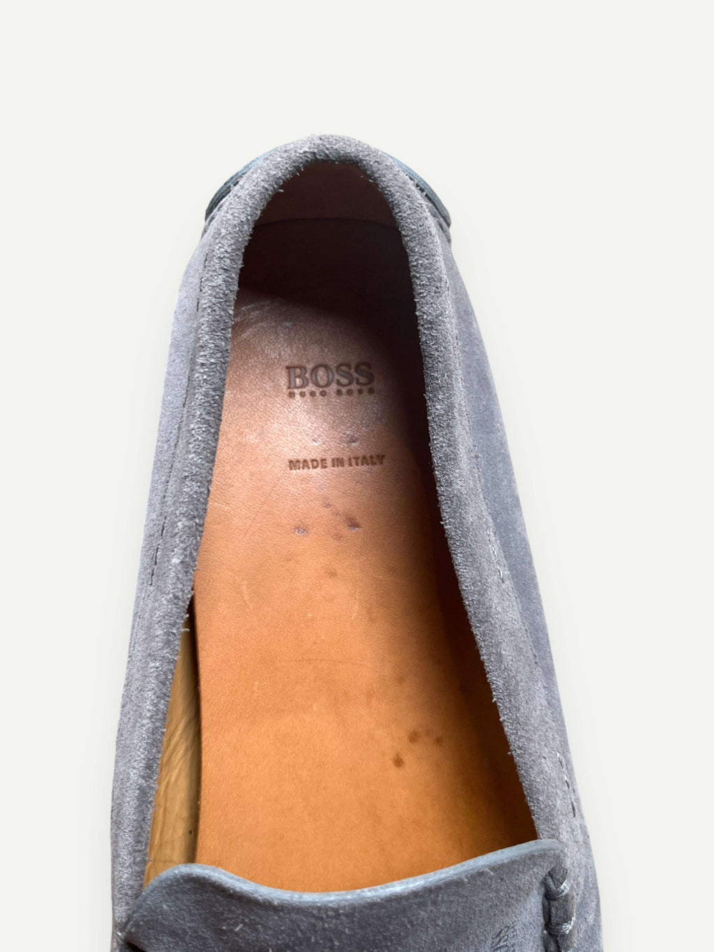 Grey Suede Loafers