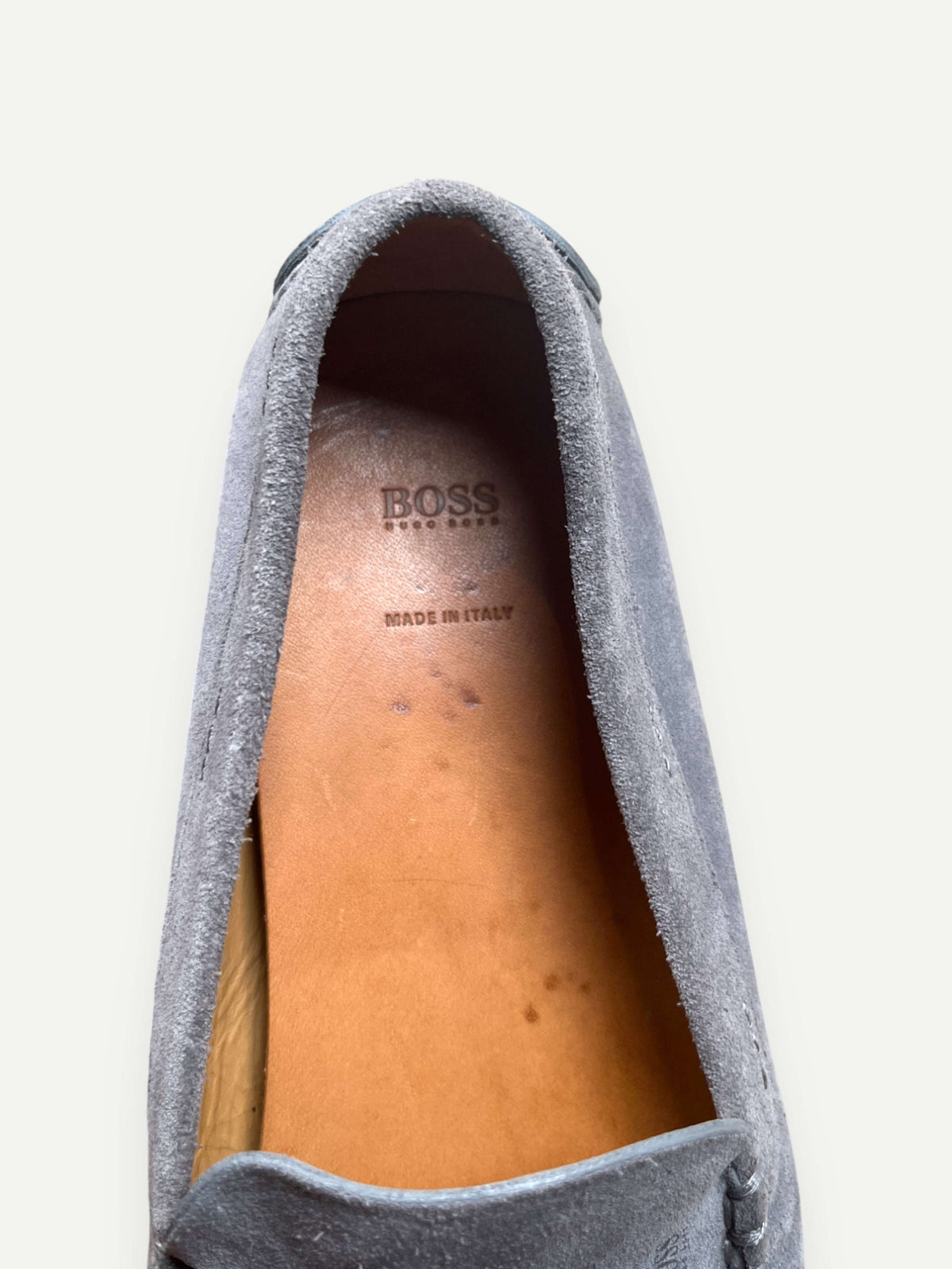 Grey Suede Loafers