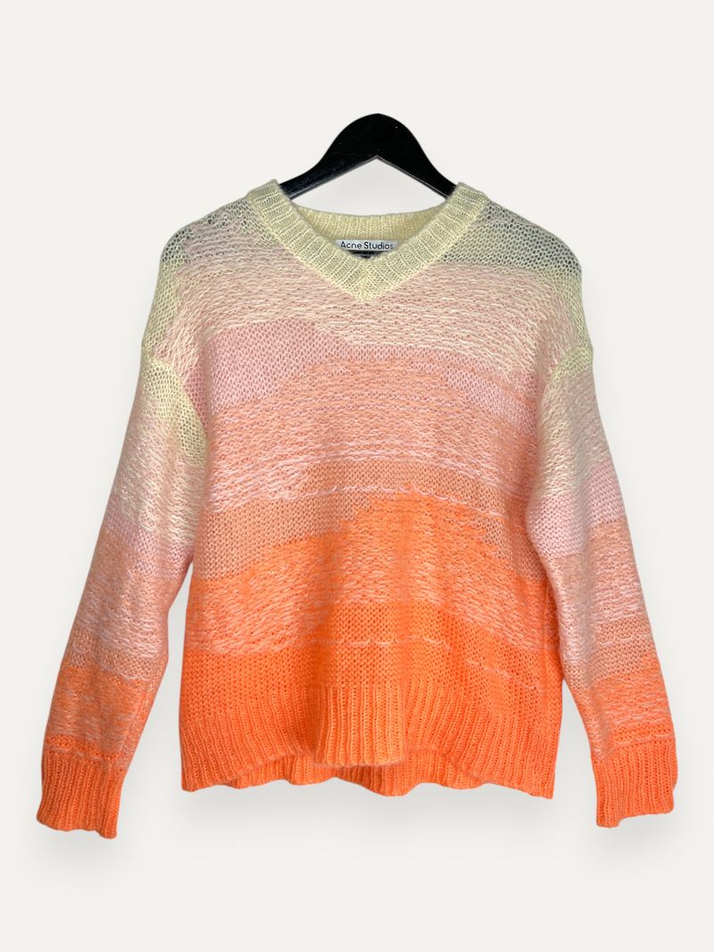 Striped V-Neck Orange Knit