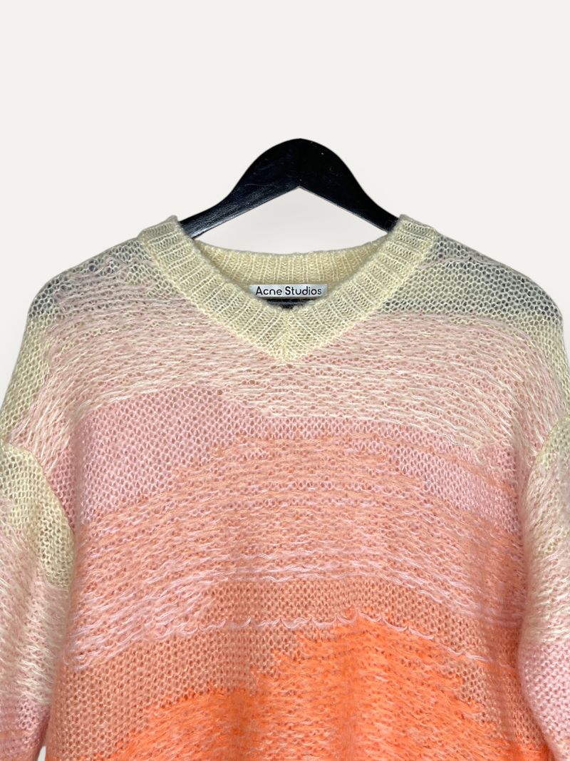 Striped V-Neck Orange Knit