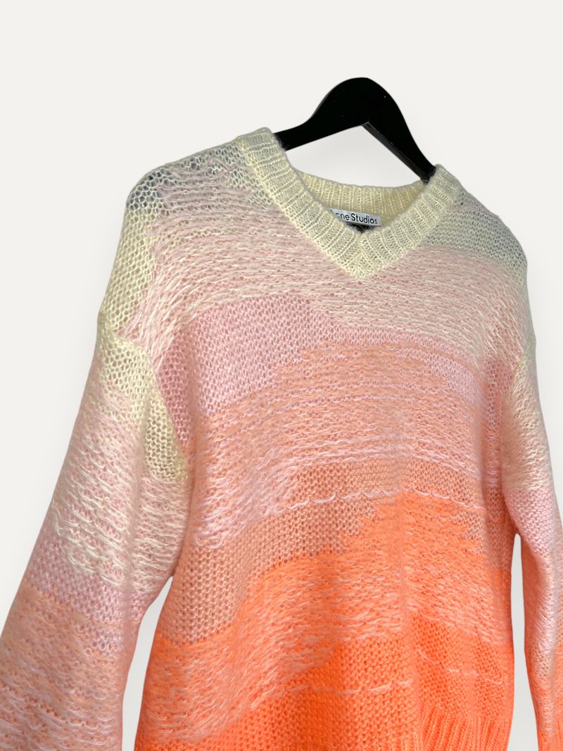 Striped V-Neck Orange Knit