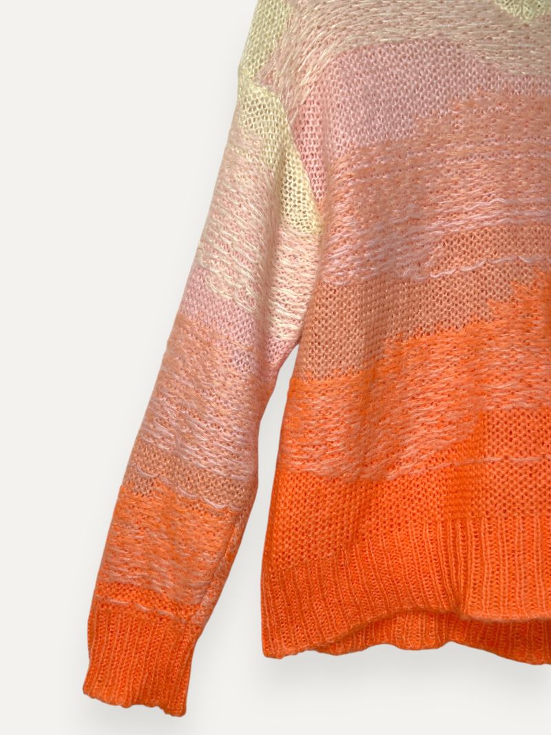 Striped V-Neck Orange Knit