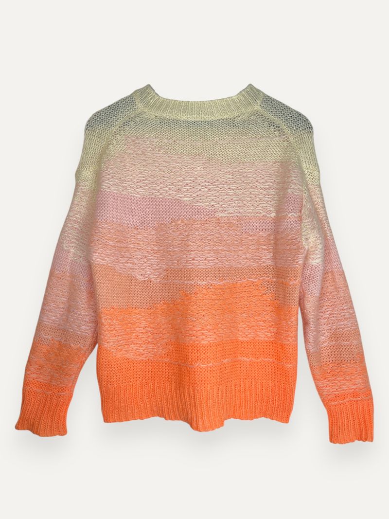 Striped V-Neck Orange Knit