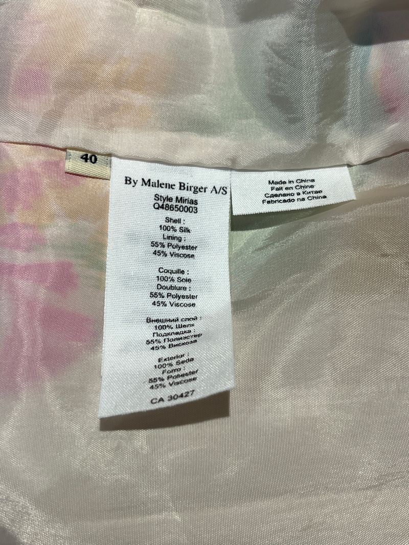 Patterned Silk Midi Skirt