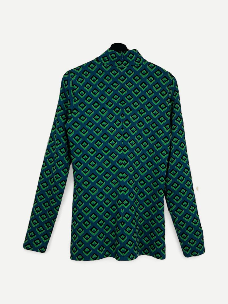 Blå &amp; Grön Långärmad Topp