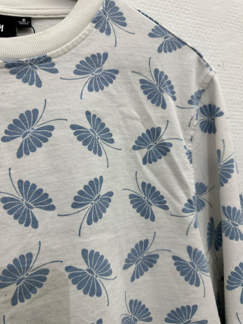 White & Blue Sweater Top