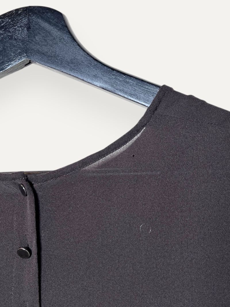 Brown Silk Long Sleeve Dress