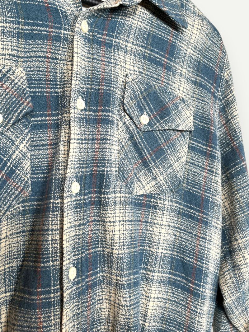 Blue Plaid Casual Cotton Shirt
