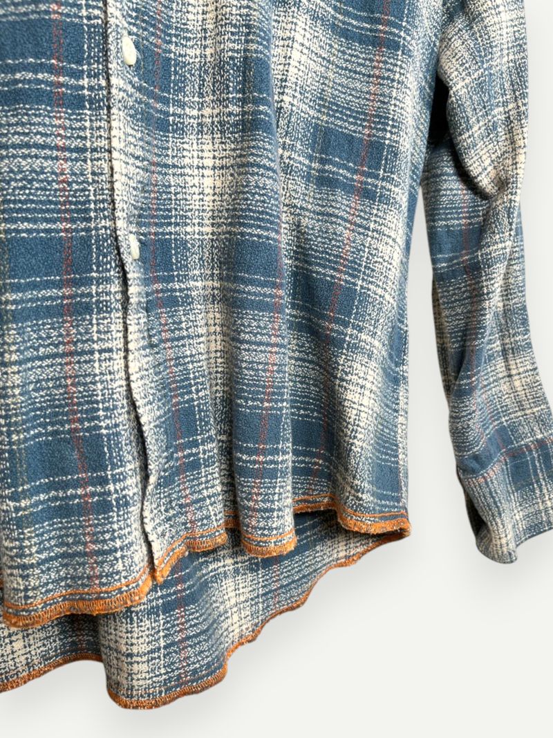 Blue Plaid Casual Cotton Shirt