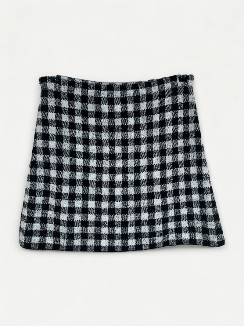 Checkered A-Line Skirt