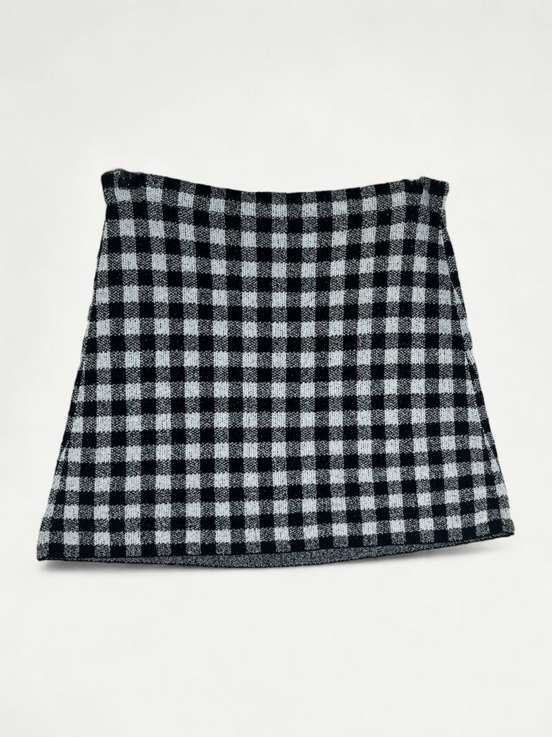 Checkered A-Line Skirt