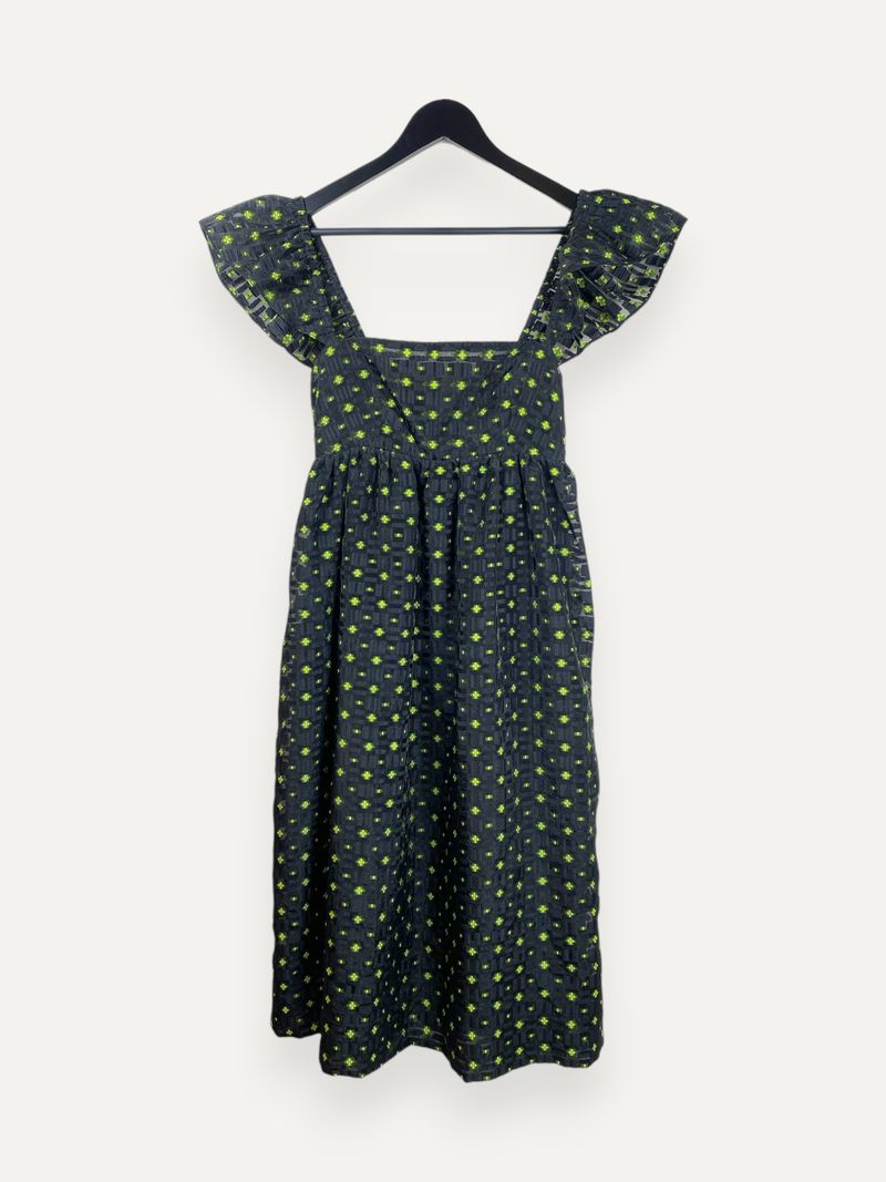 Black Pattern Midi Dress