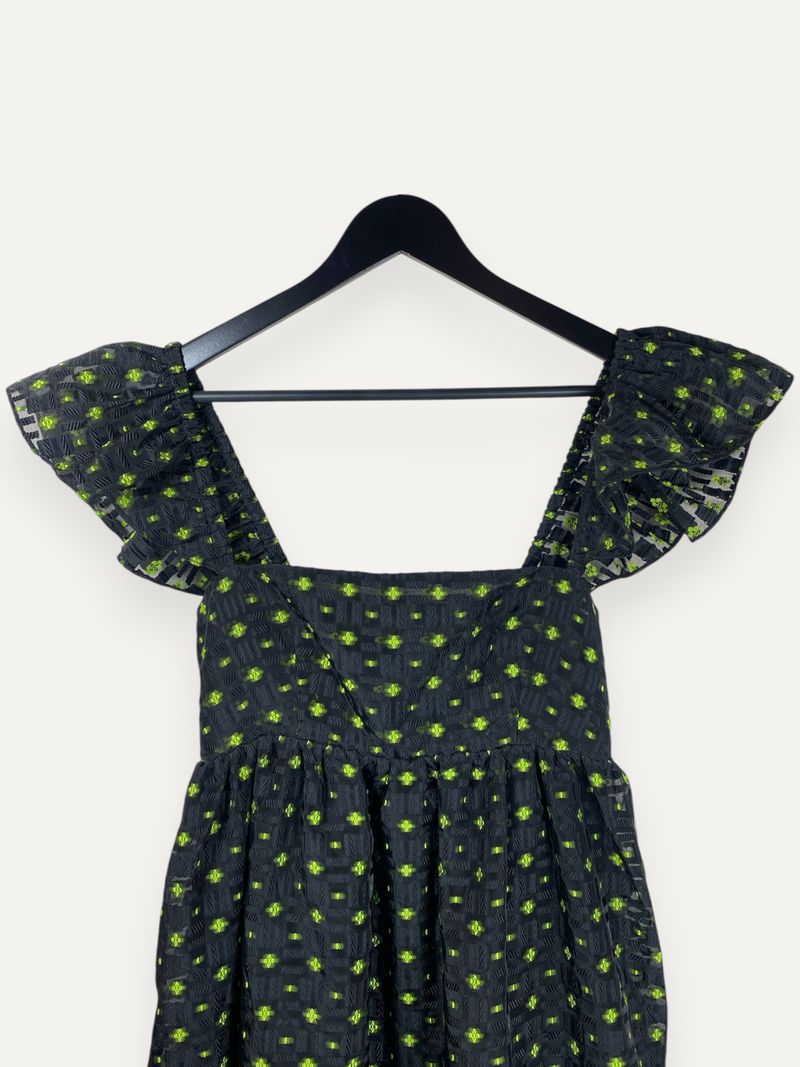 Black Pattern Midi Dress