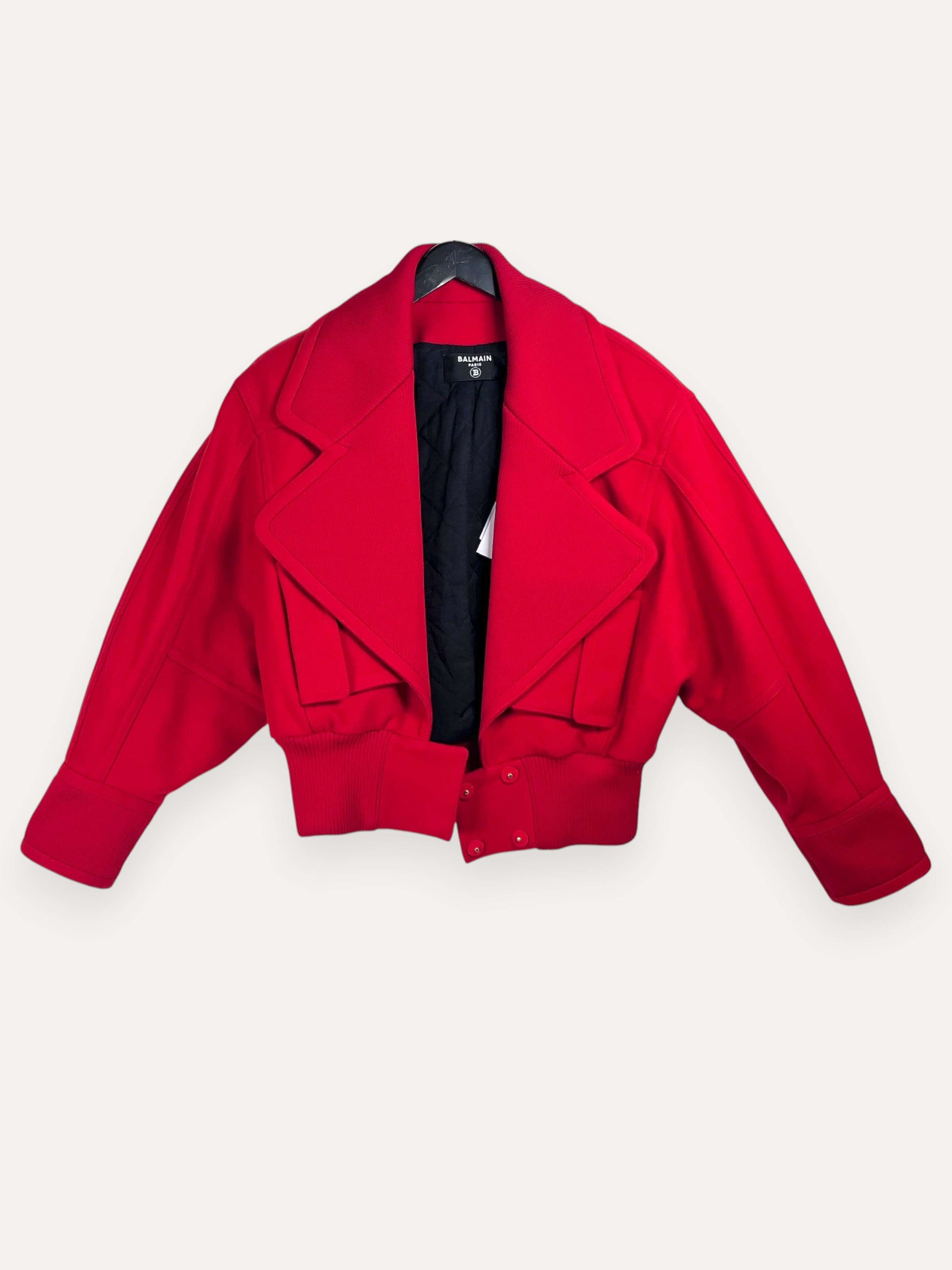 Red Wool Coat With Maxi Lapel