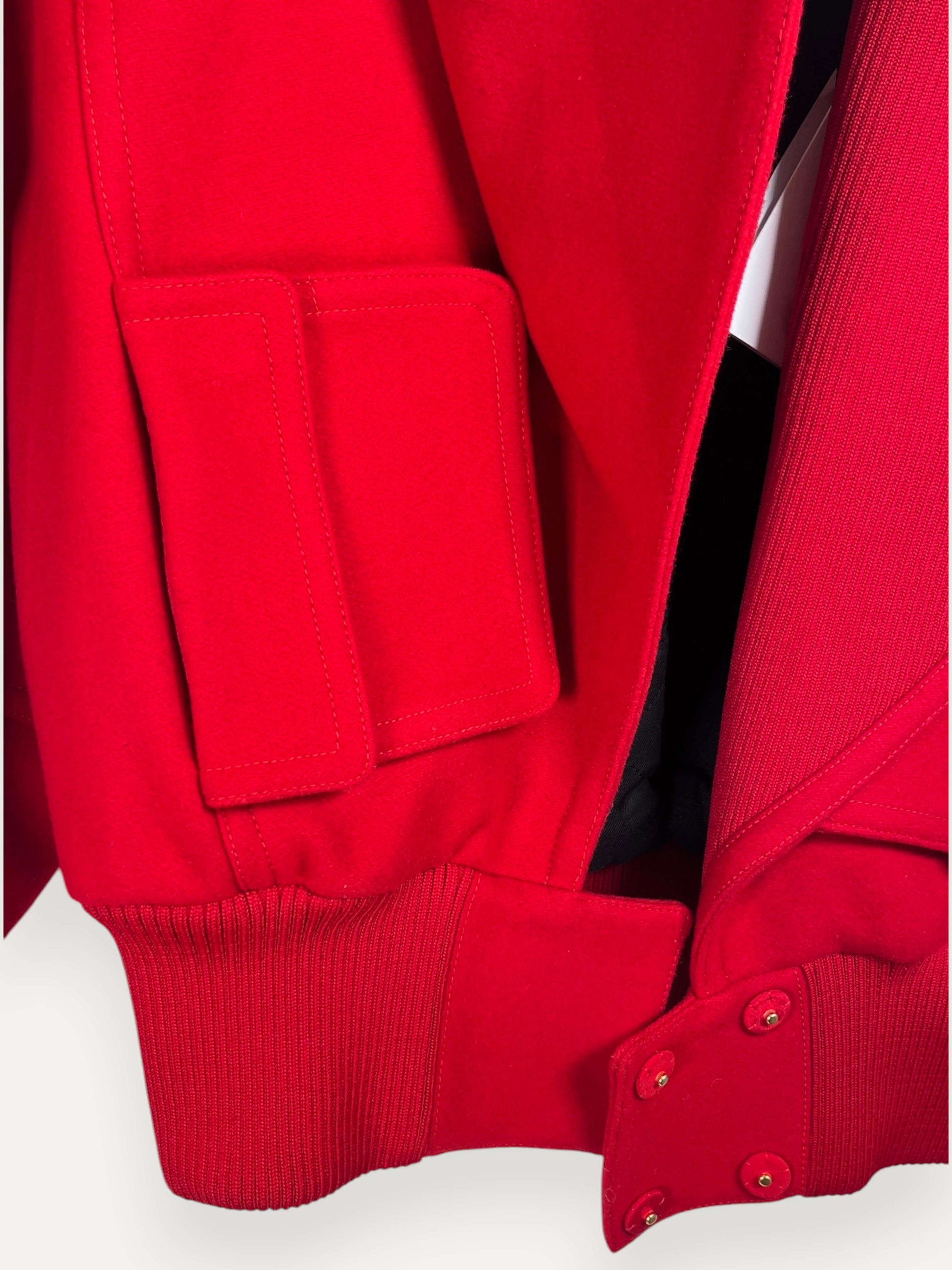 Red Wool Coat With Maxi Lapel