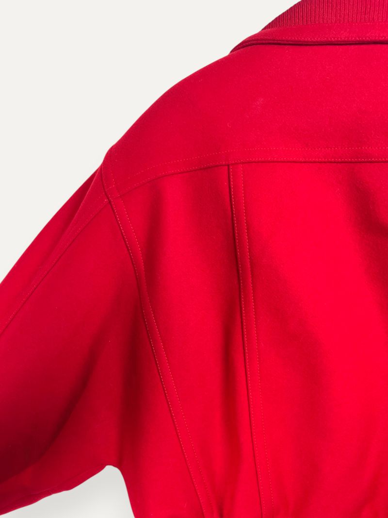 Red Wool Coat With Maxi Lapel