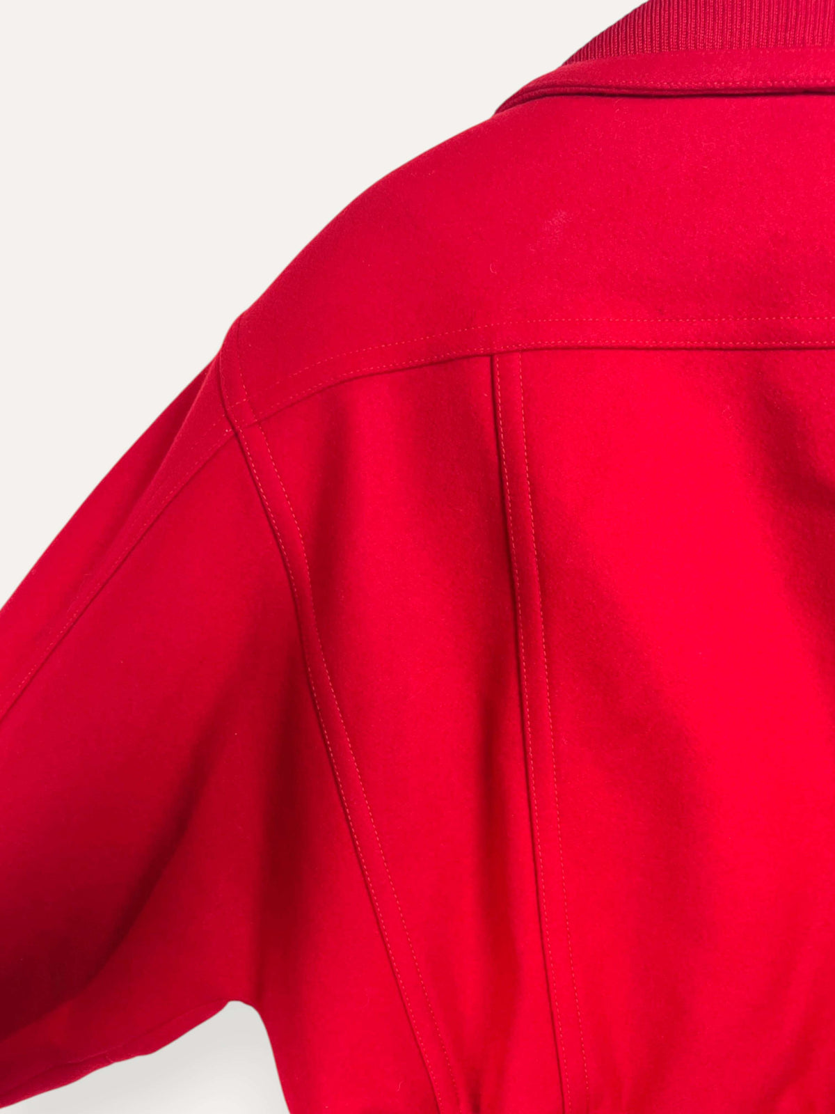 Red Wool Coat With Maxi Lapel