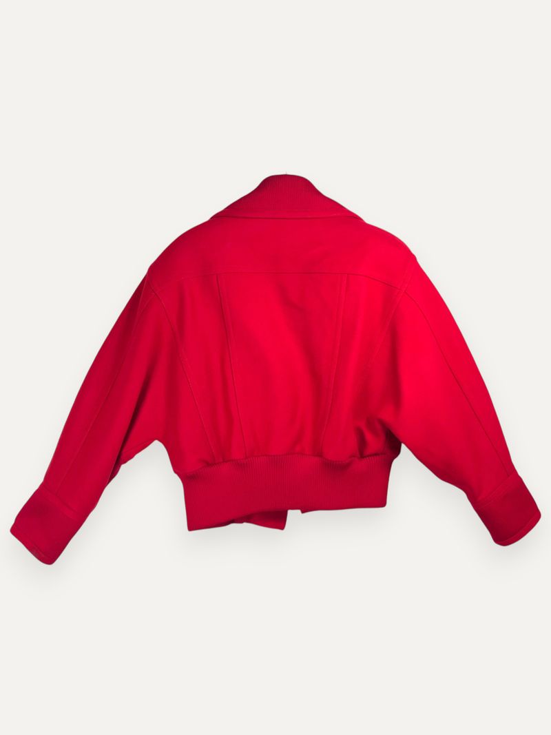 Red Wool Coat With Maxi Lapel