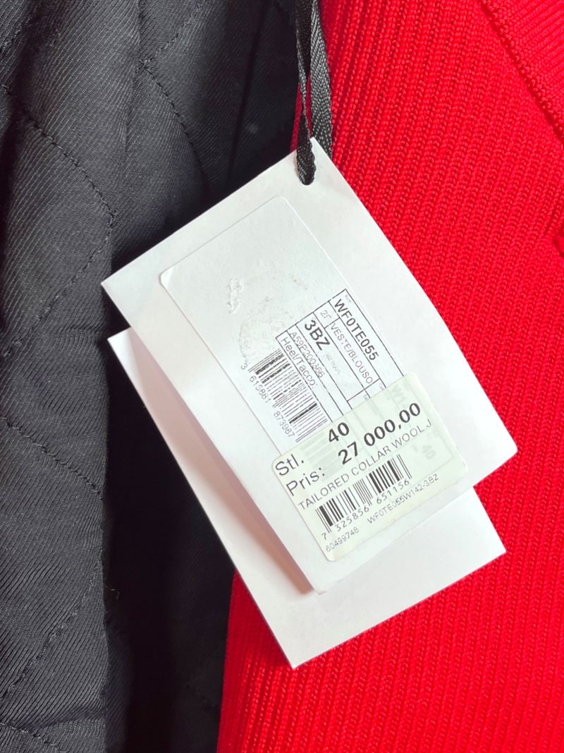 Red Wool Coat With Maxi Lapel