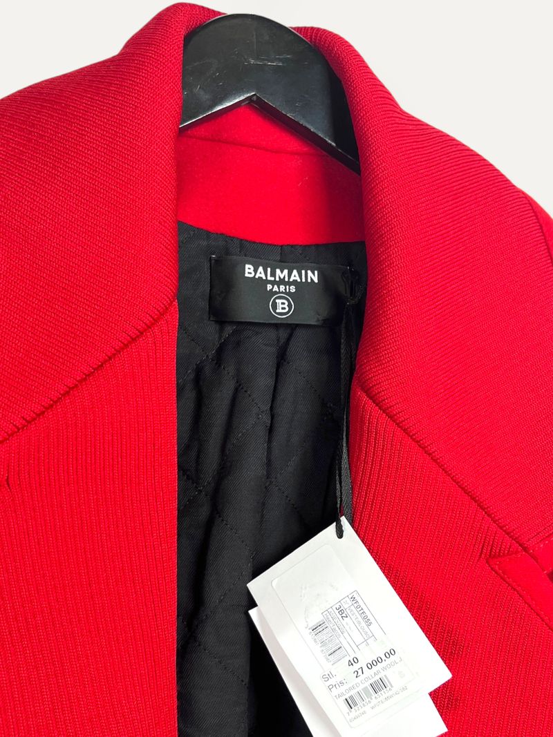 Red Wool Coat With Maxi Lapel