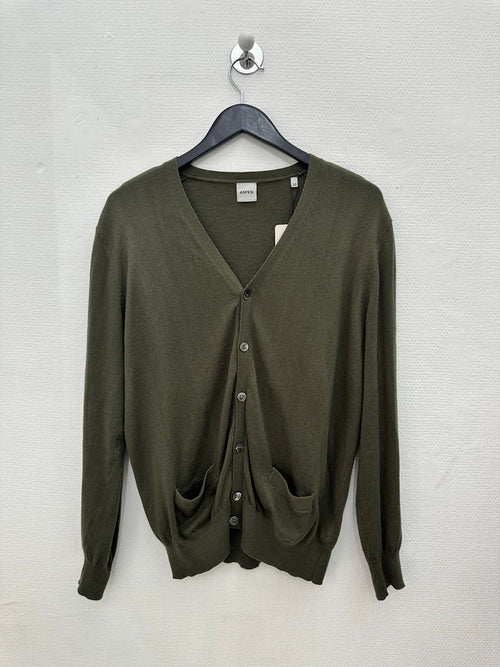 Army Green Cardigan Knit