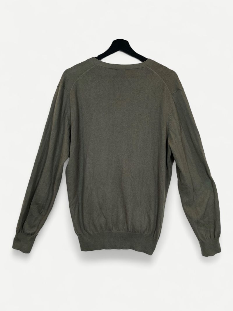 Armégrön stickad kofta