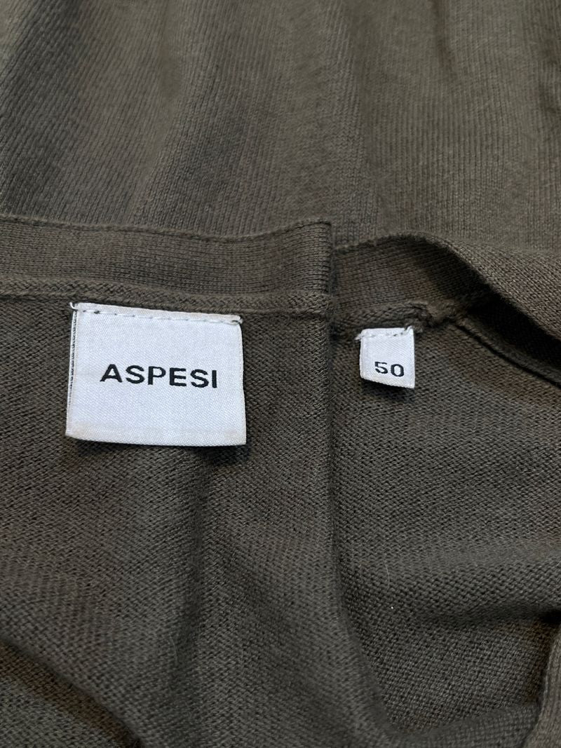 Armégrön stickad kofta