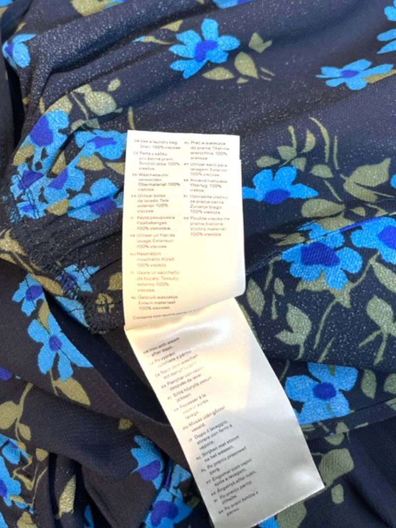 Blue Floral Knee Length Dress