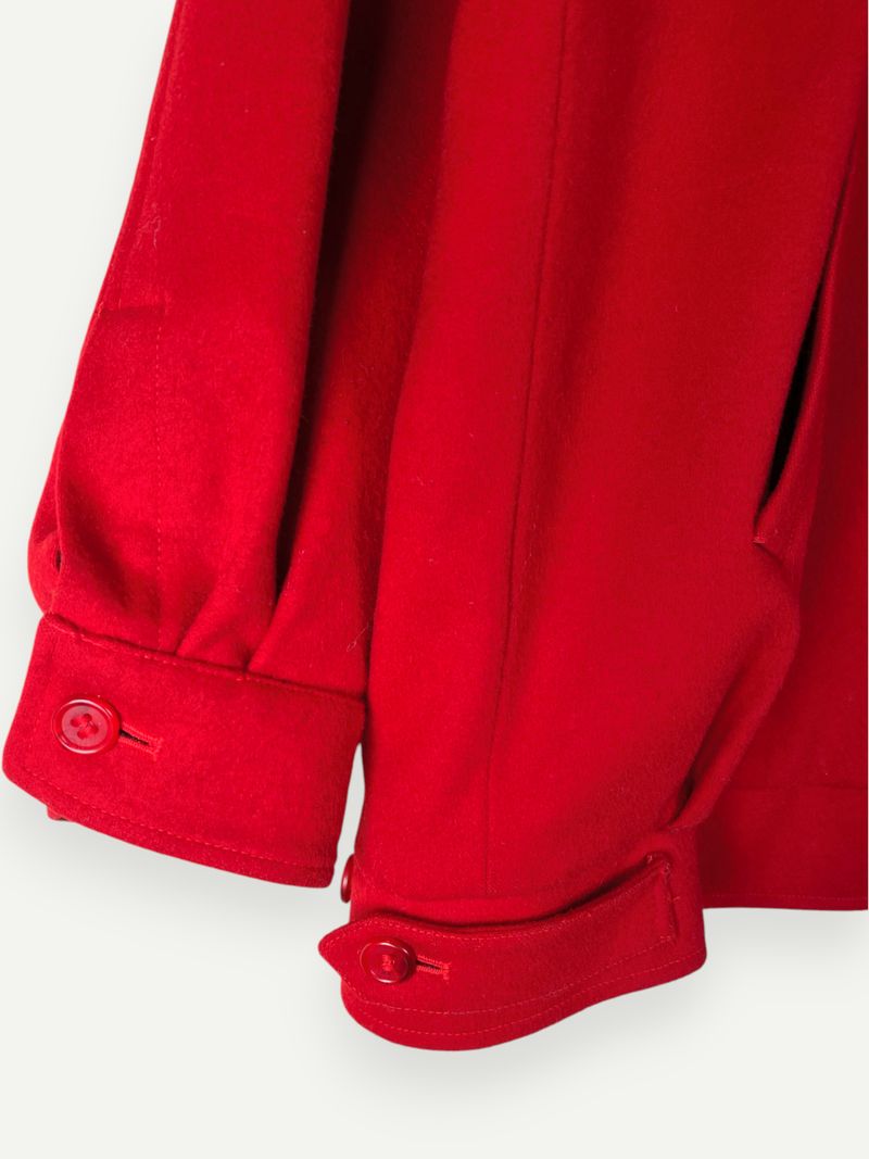 Red Wool Bomber Jacket