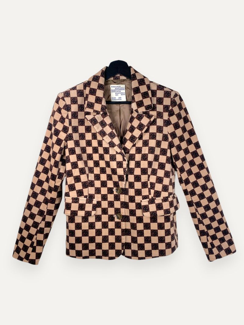 Checkered Single Breasted Blazer