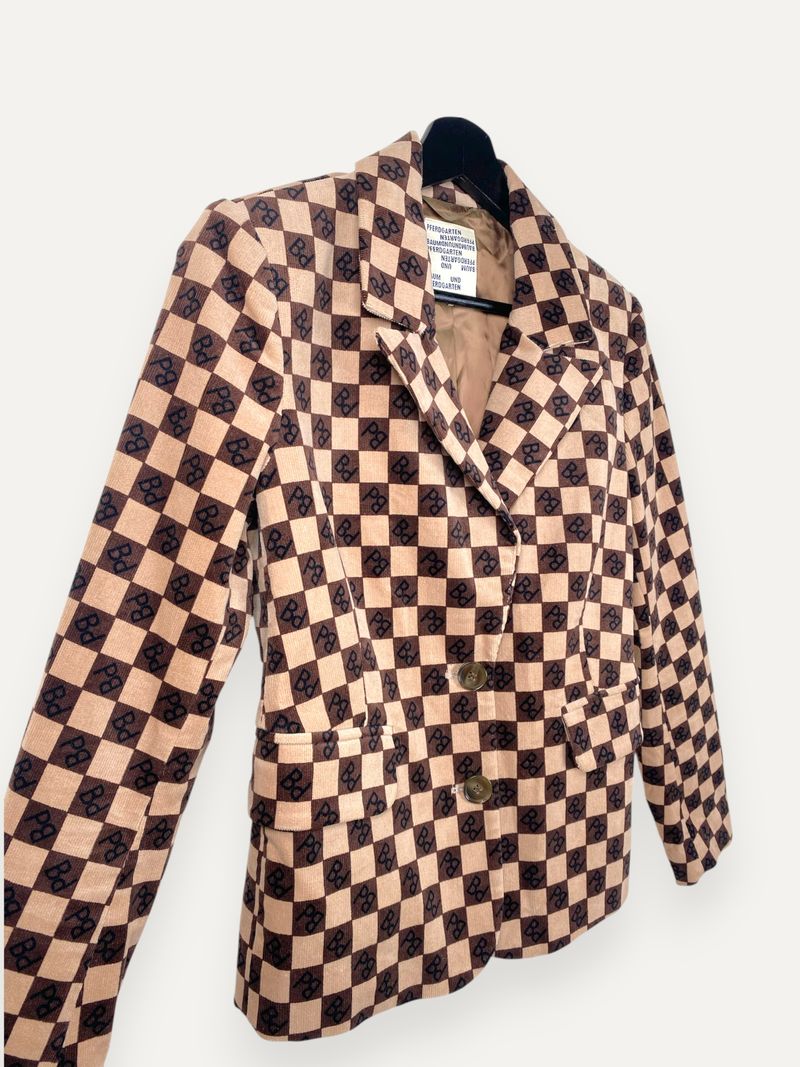 Checkered Single Breasted Blazer