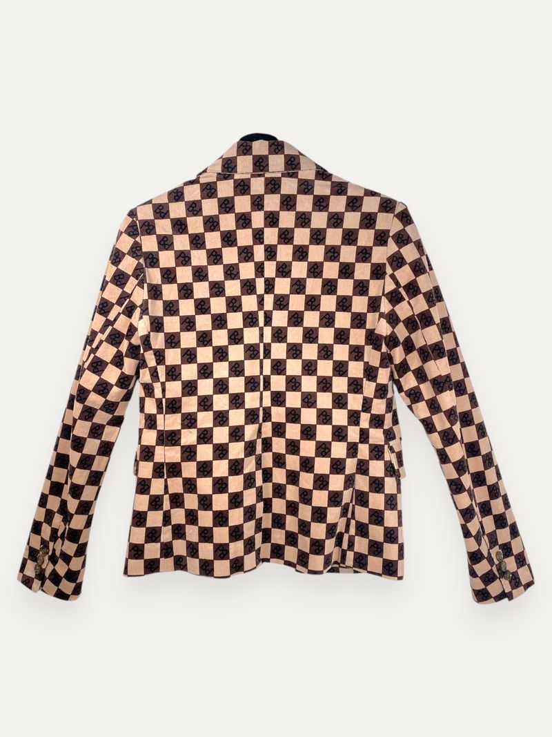 Checkered Single Breasted Blazer