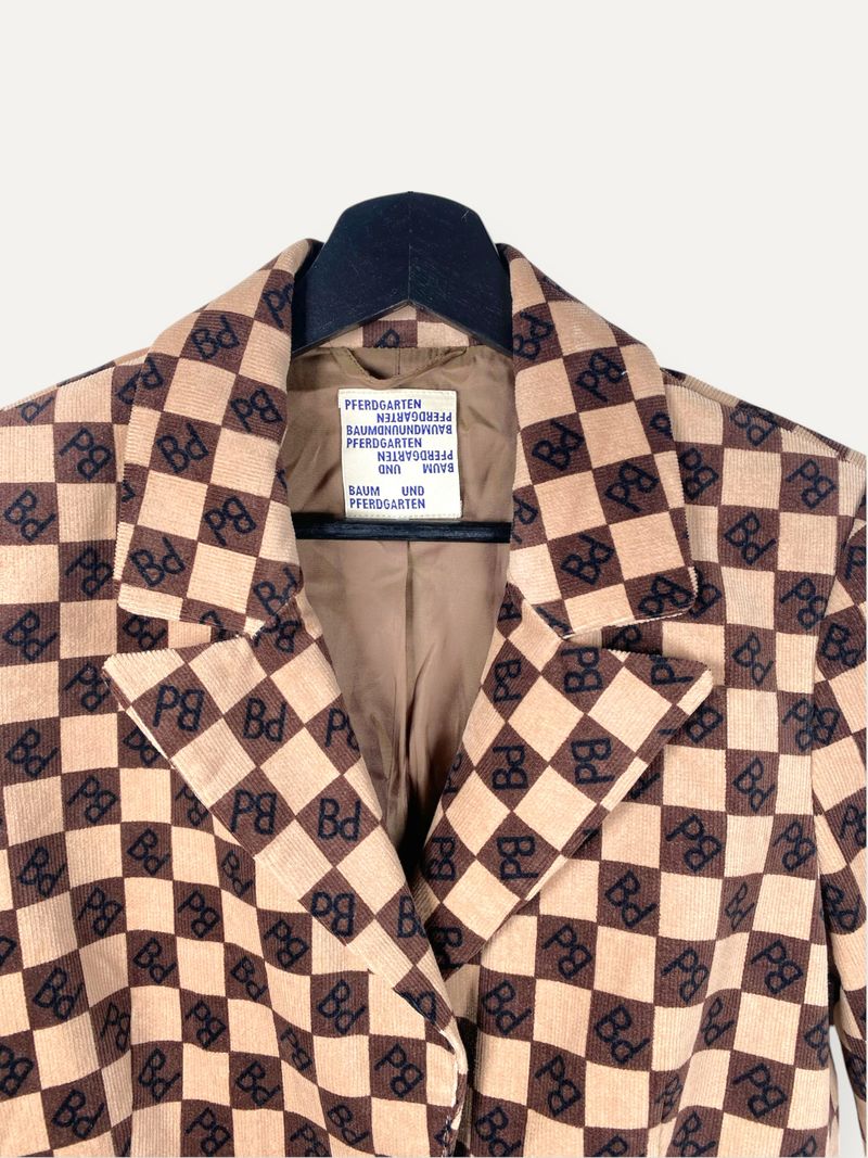 Checkered Single Breasted Blazer