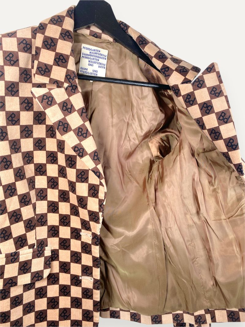 Checkered Single Breasted Blazer