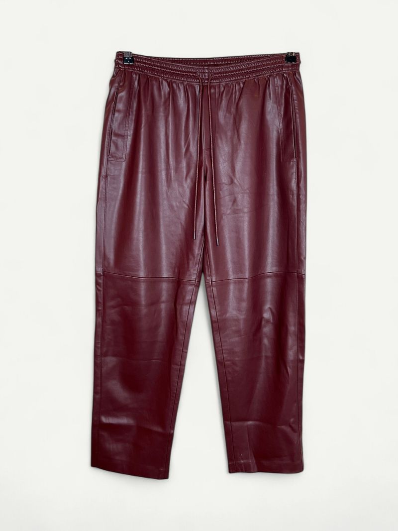 Burgundy Faux Leather Pant