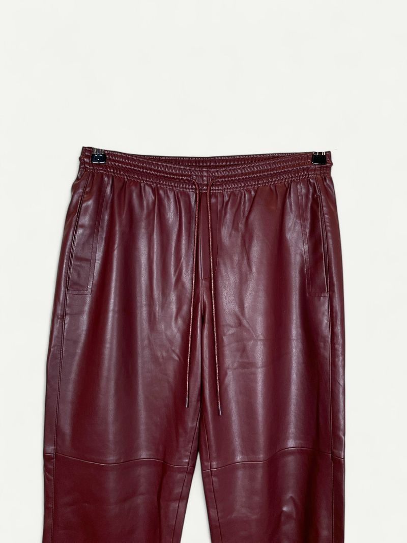 Burgundy Faux Leather Pant