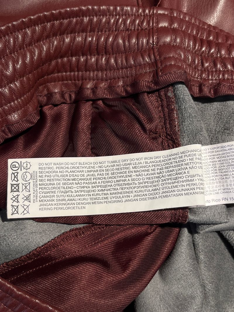 Burgundy Faux Leather Pant