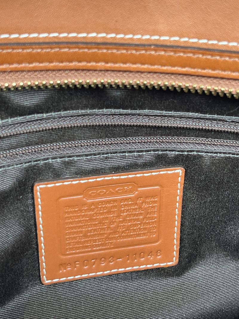 Hamptons Brown Leather Turnlock Satchel Bag