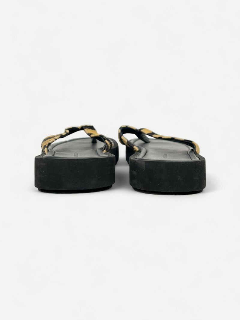 Black & Beige Flat Sandal