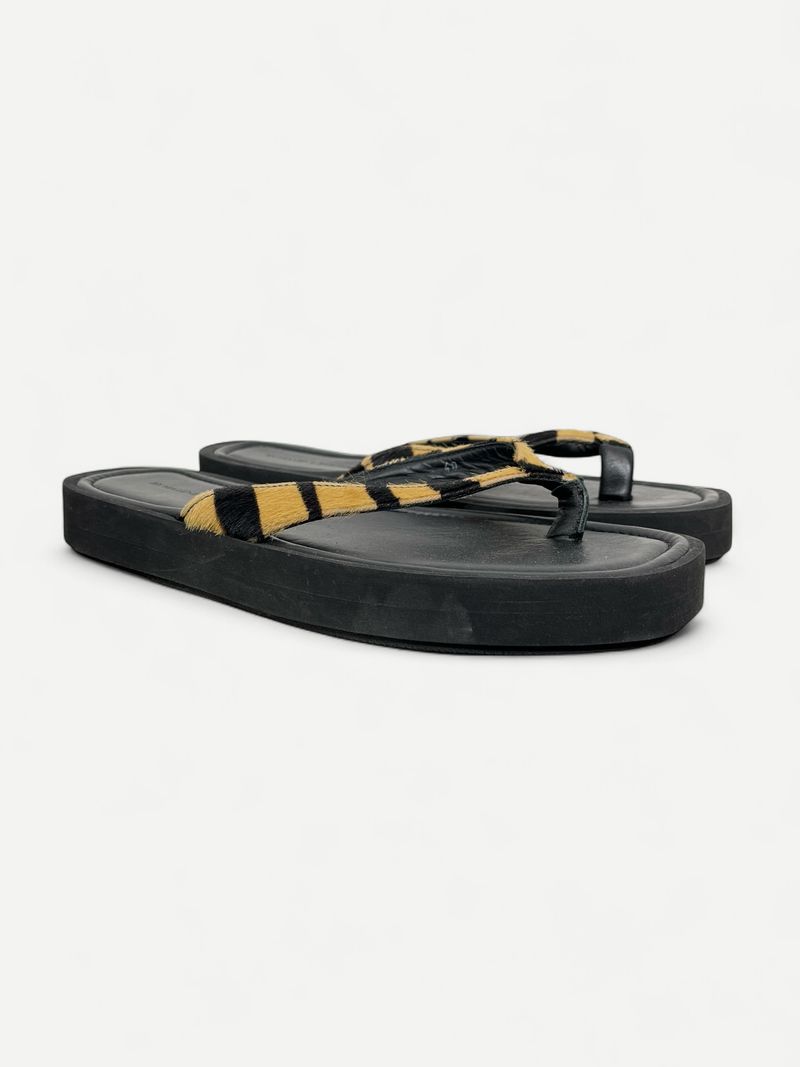 Black & Beige Flat Sandal
