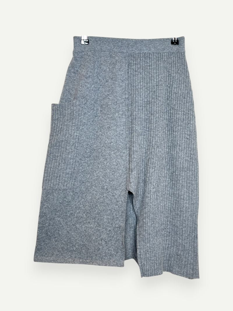 Grey Wool Knee Length Skirt