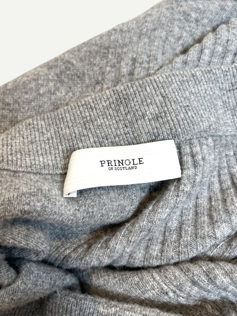 Grey Wool Knee Length Skirt