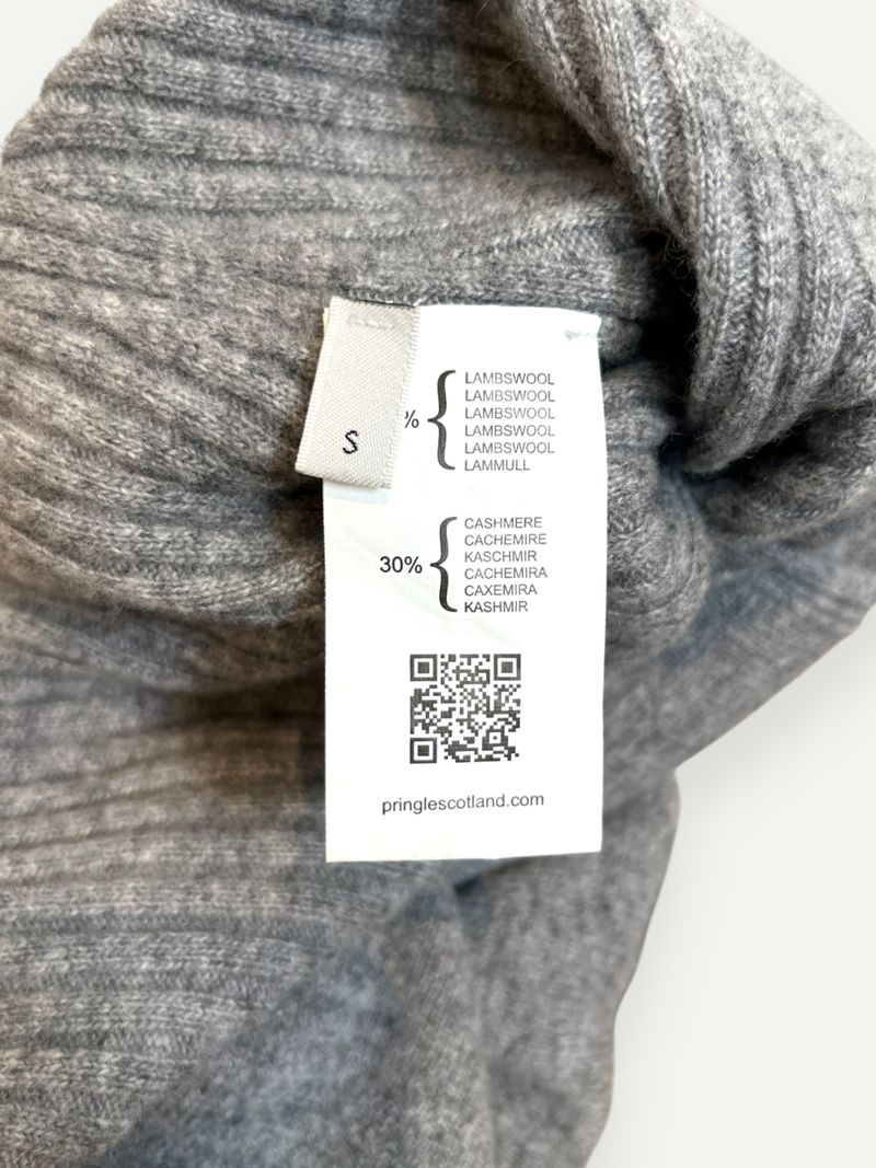 Grey Wool Knee Length Skirt