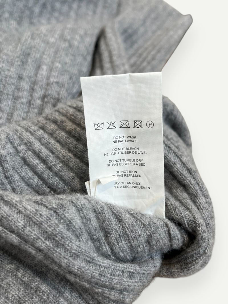 Grey Wool Knee Length Skirt