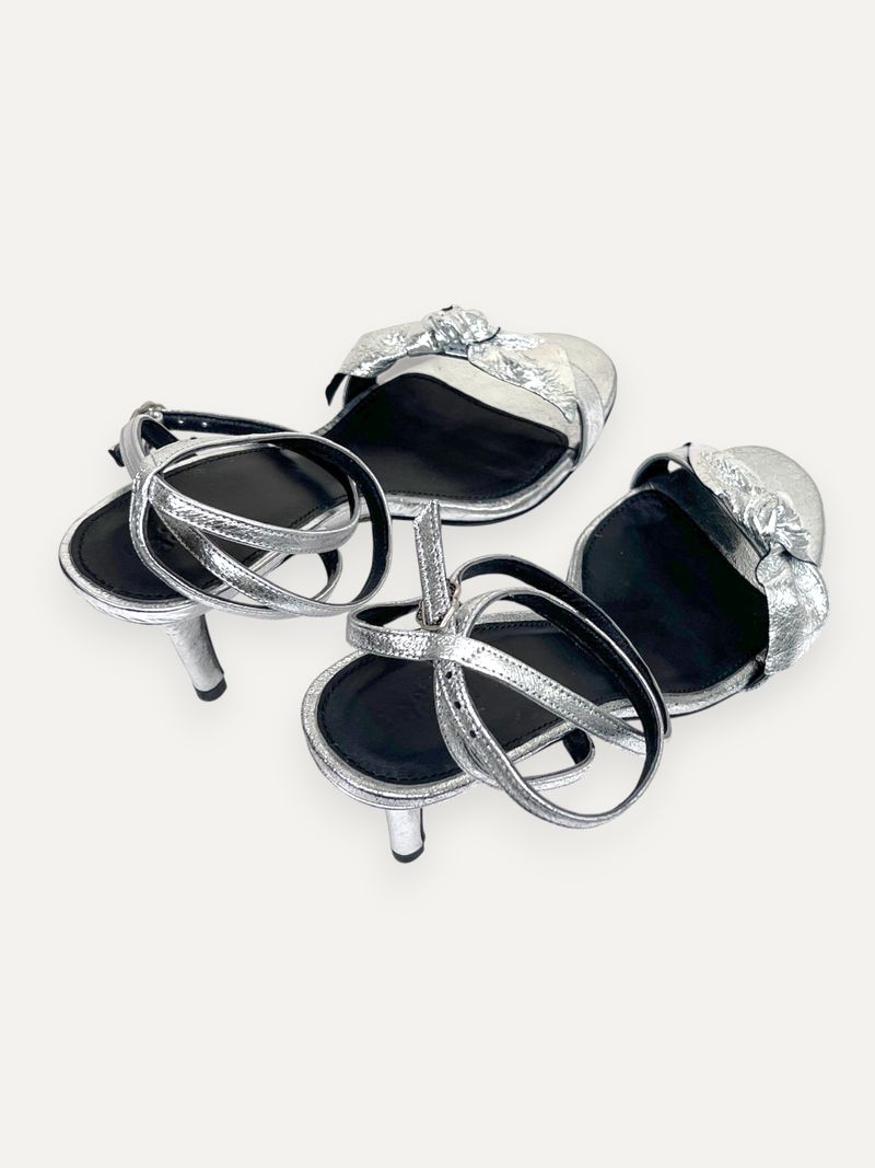 Silver Kitten Heels