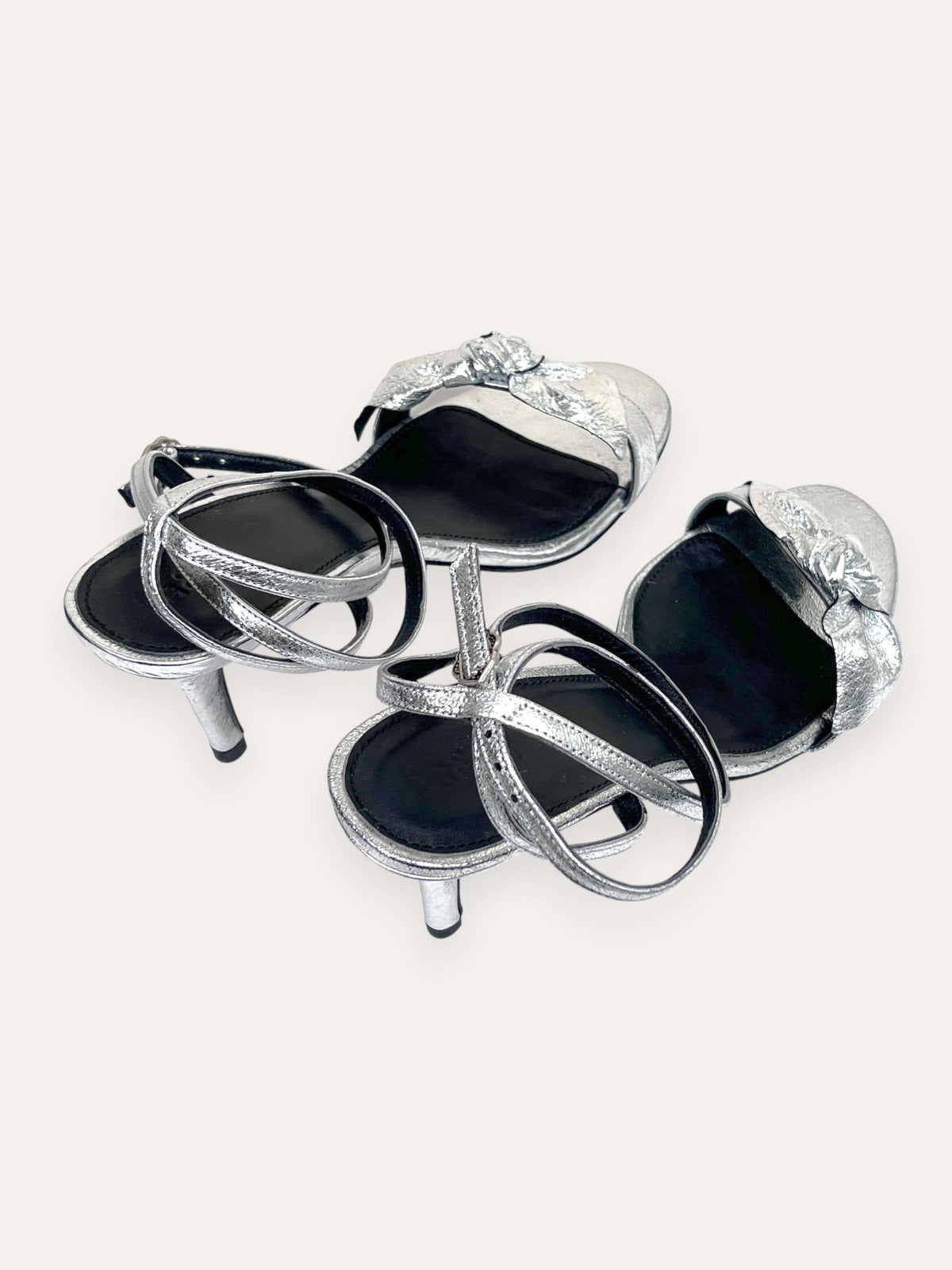 Silver Kitten Heels