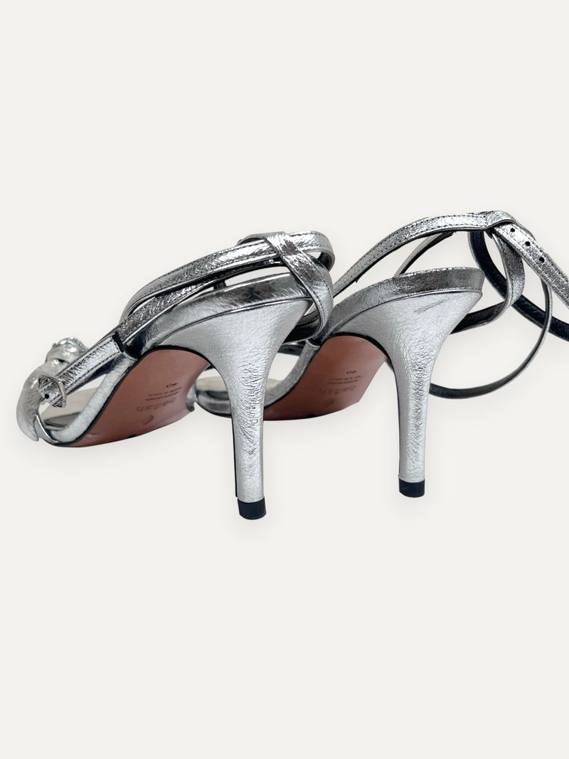 Silver Kitten Heels